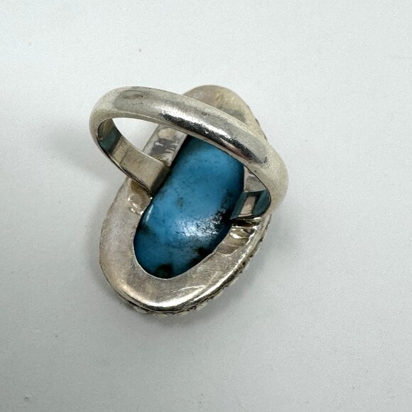 Sterling Silver Teardrop-shaped  Turquoise ring - Picture 5 of 7